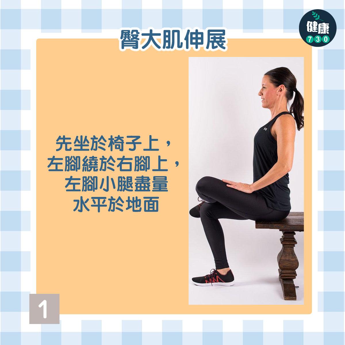 健身|腰方肌伸展及臀大肌伸展(am730製圖)
