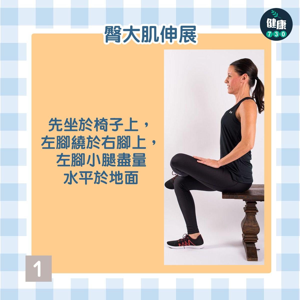 健身|腰方肌伸展及臀大肌伸展(am730製圖)