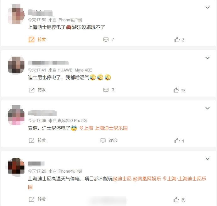 上海迪士尼今日下午5時許停電。(互聯網)