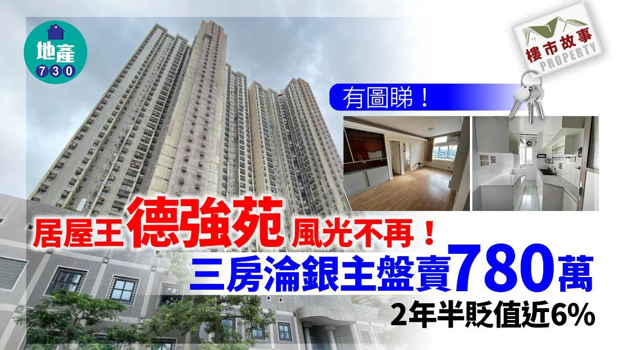 風光不再！居屋王德強苑 三房淪銀主盤賣780萬 2年半貶值近6%