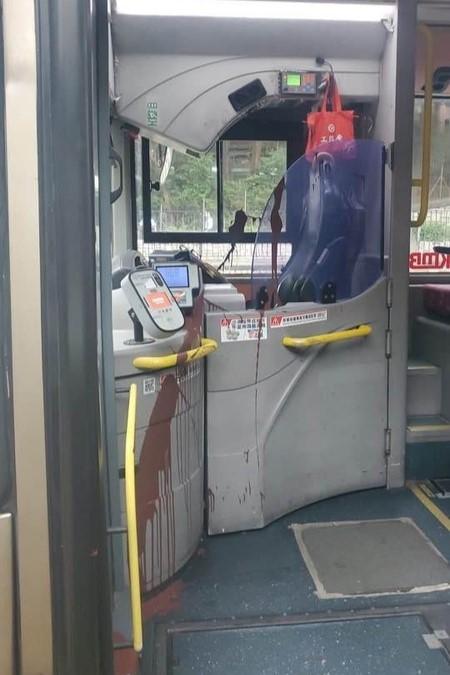 有九巴車長駕駛273線巴士期間,遭登車乘客淋潑啡色油漆。(網上圖片)