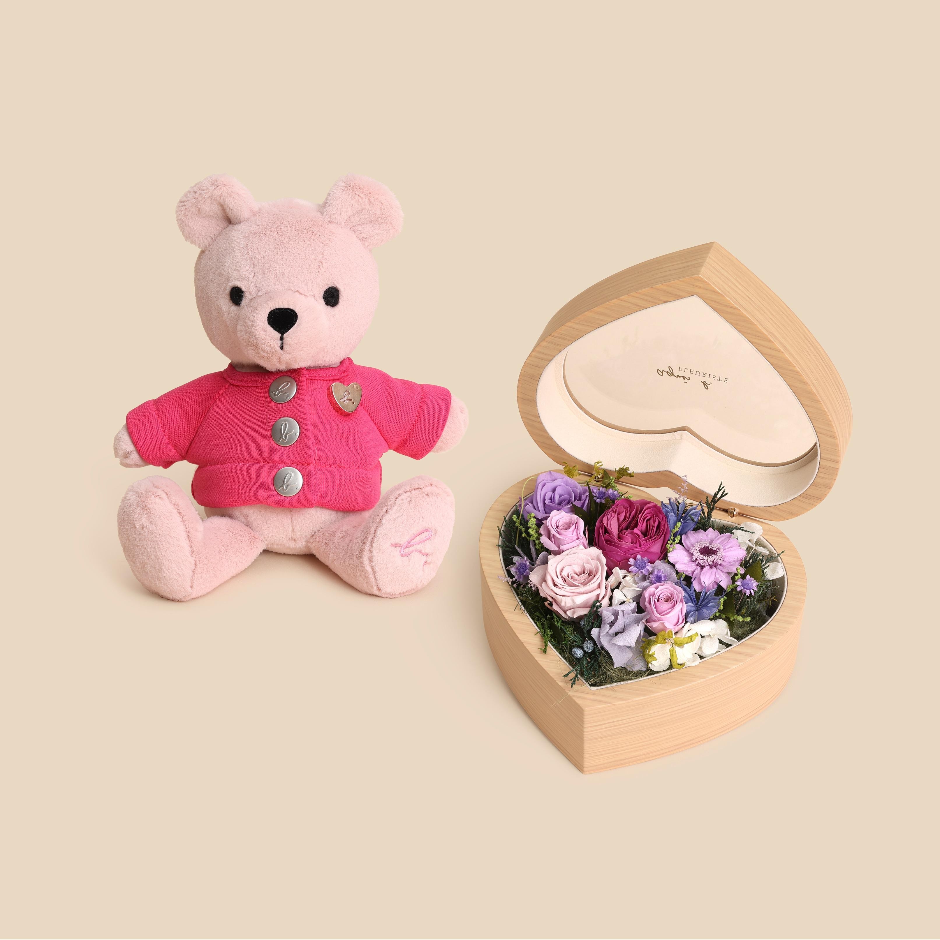情人節禮物推介2023｜agnès b. FLEURISTE b. bear永生花禮盒 Lille $2,580 (早鳥價惠價 $2,322)
