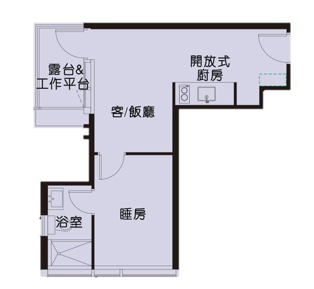 圖則為18樓F室,實用面積390平方呎。