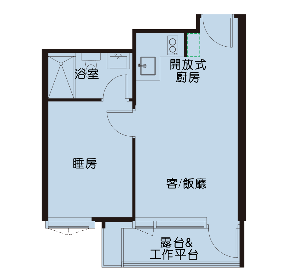 圖則為18樓E室,實用面積340平方呎。