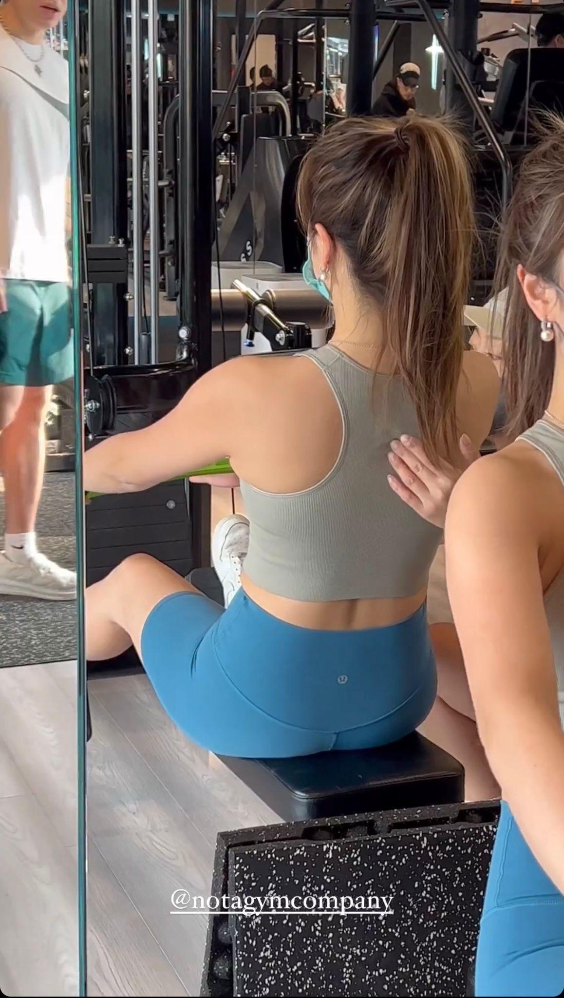 Christy當然要撐男友,到Tyson Yoshi健身室做Gym。