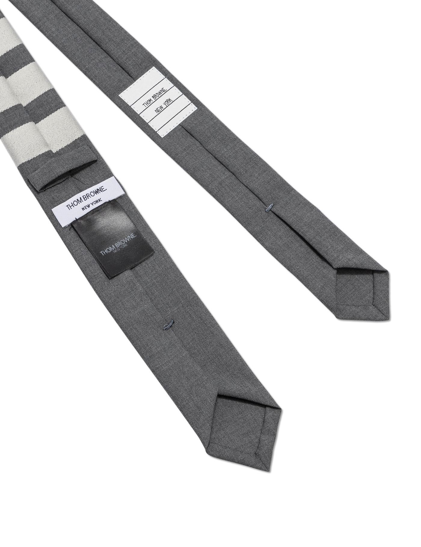 情人節禮物推介2023｜THOM BROWNE 4-BAR PLAIN WEAVE SUITING TIE $1,562
