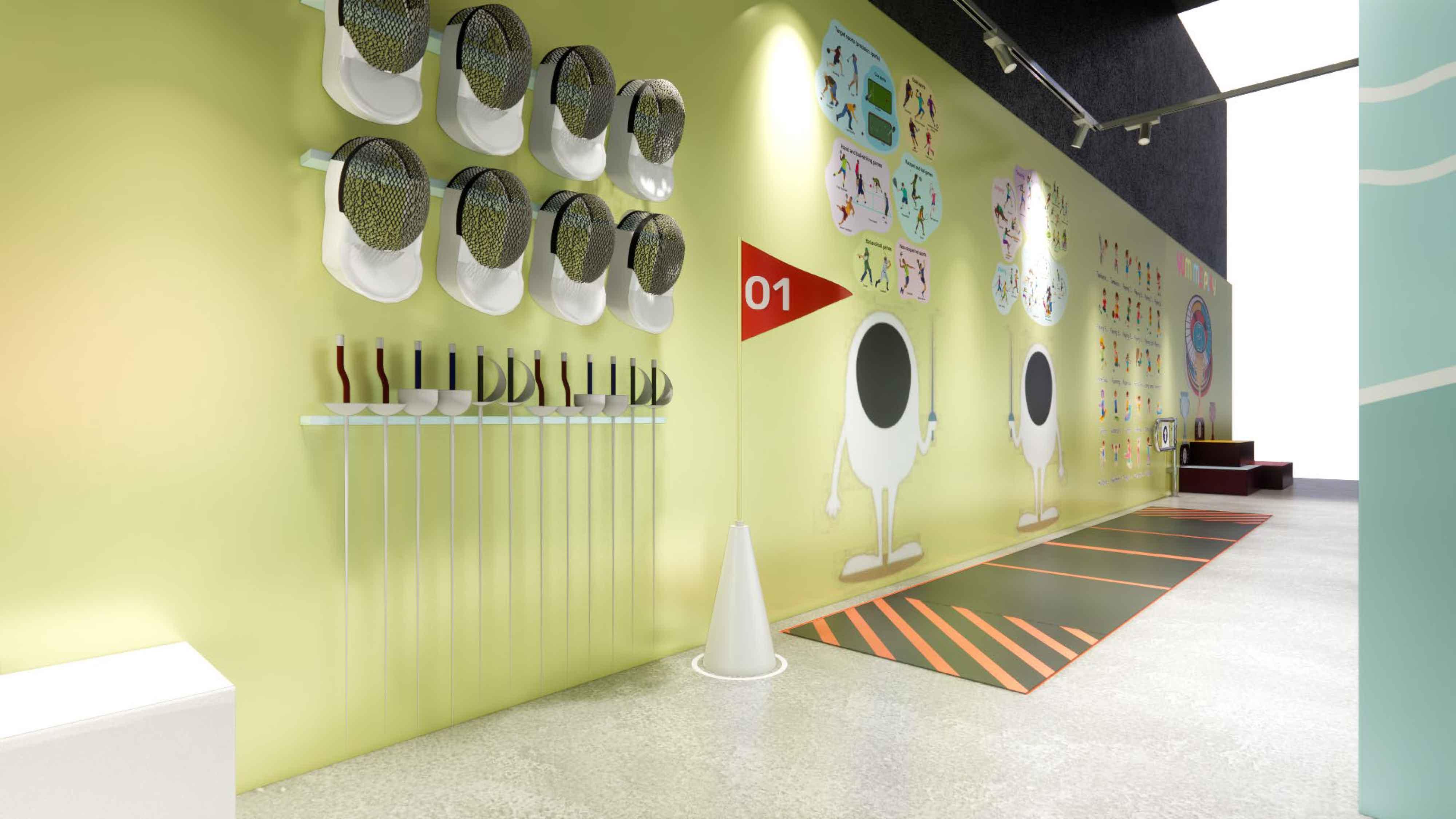 小朋友亦可以踏上劍擊賽場,訓練準繩度,刺中目標獲得勝利。