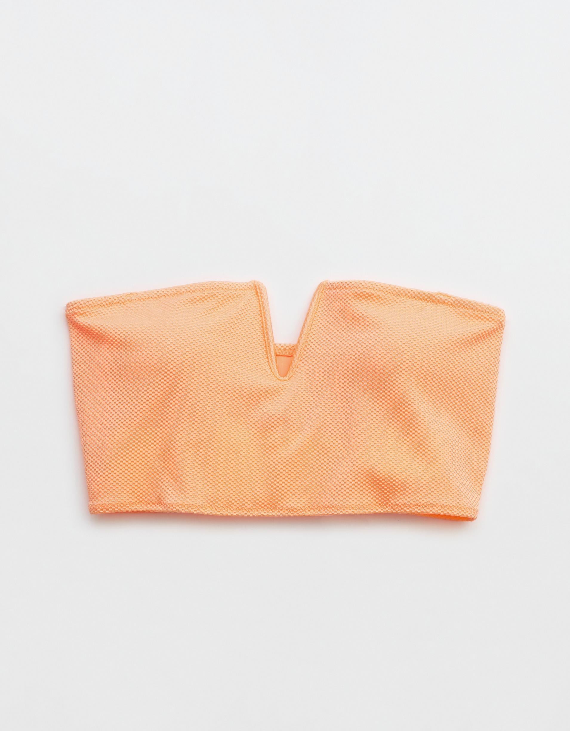 Aerie 光澤感珠地布 V字鋼圈平口式比堅尼上衣 $340