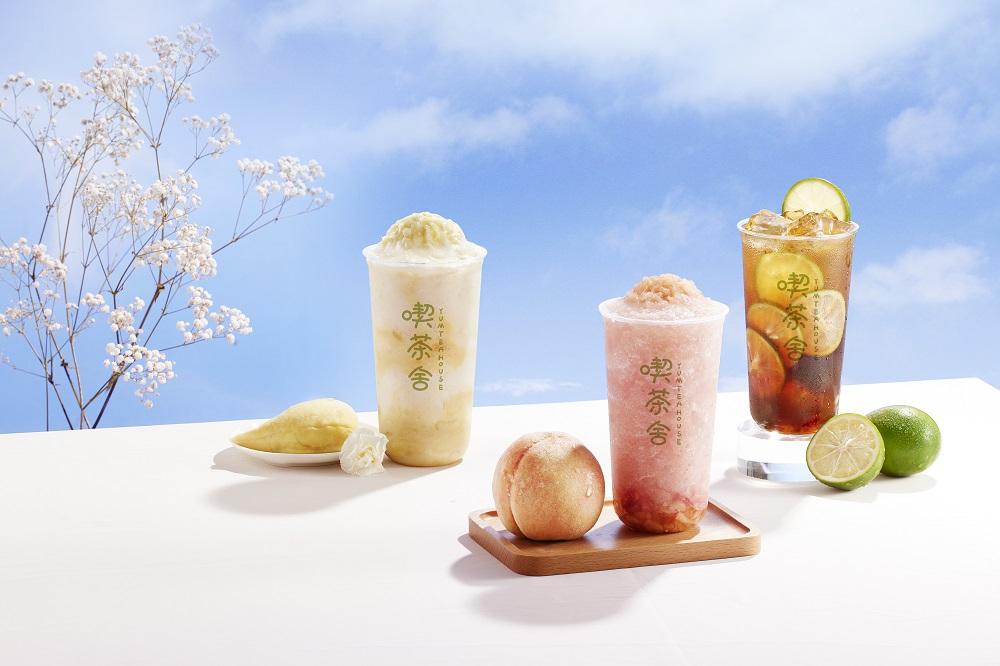 特色新品D24榴槤雪冰、香水檸檬茶及蜜桃雪冰。