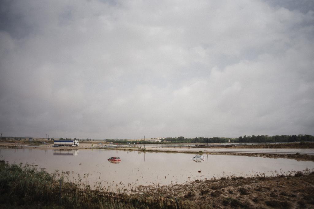 西班牙中部受暴雨影響。(美聯社)