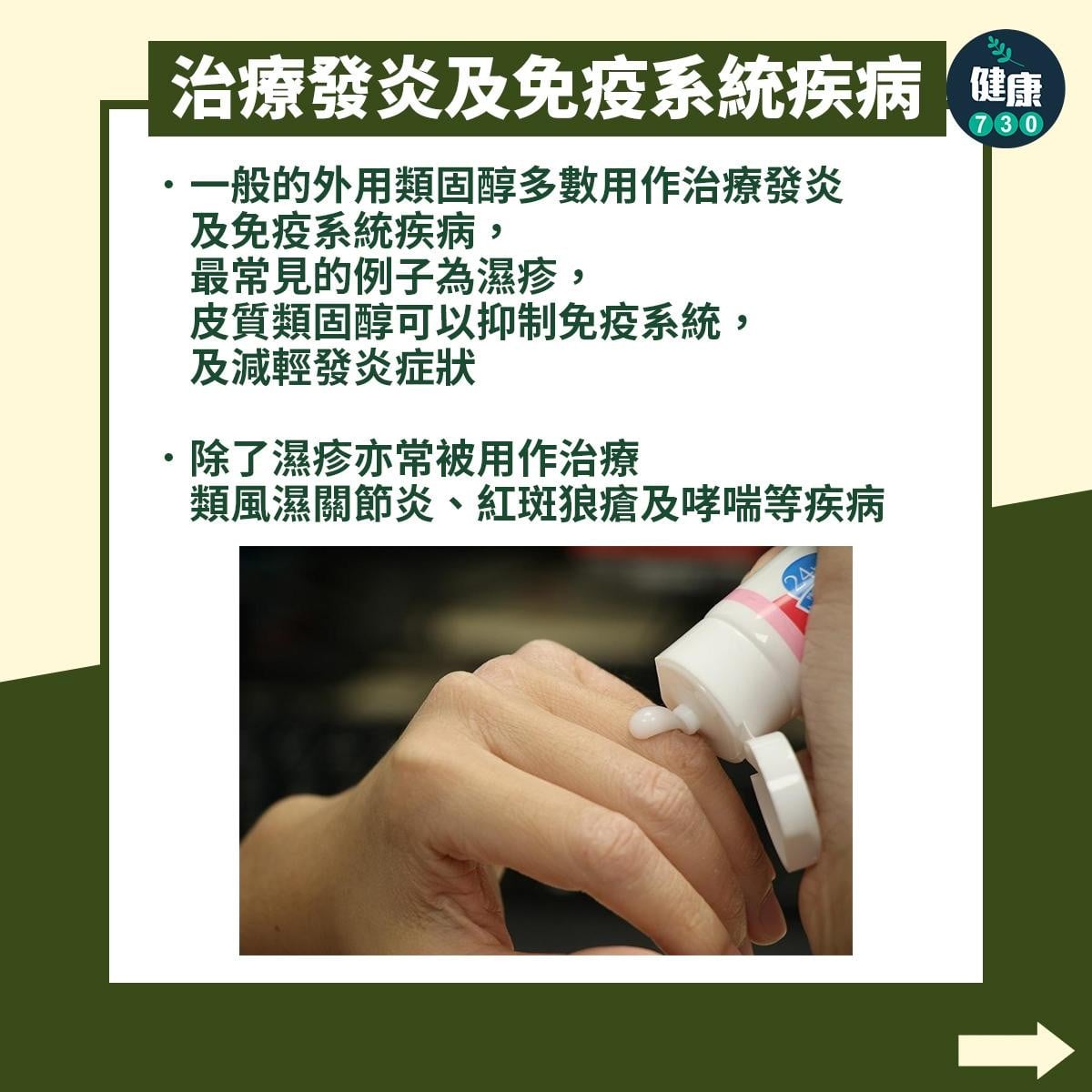 濕疹治療｜類固醇常見副作用（am730製圖）