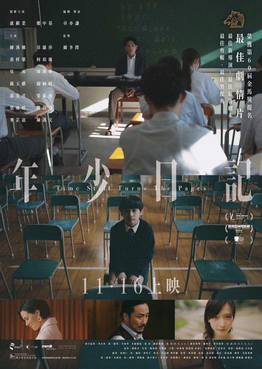年少日記演員包括盧鎮業,鄭中基,陳漢娜,韋羅莎,黃梓樂,何珀廉,戴玉麒,歸綽嶢,周漢寧,梁祖堯(年少日記fb)