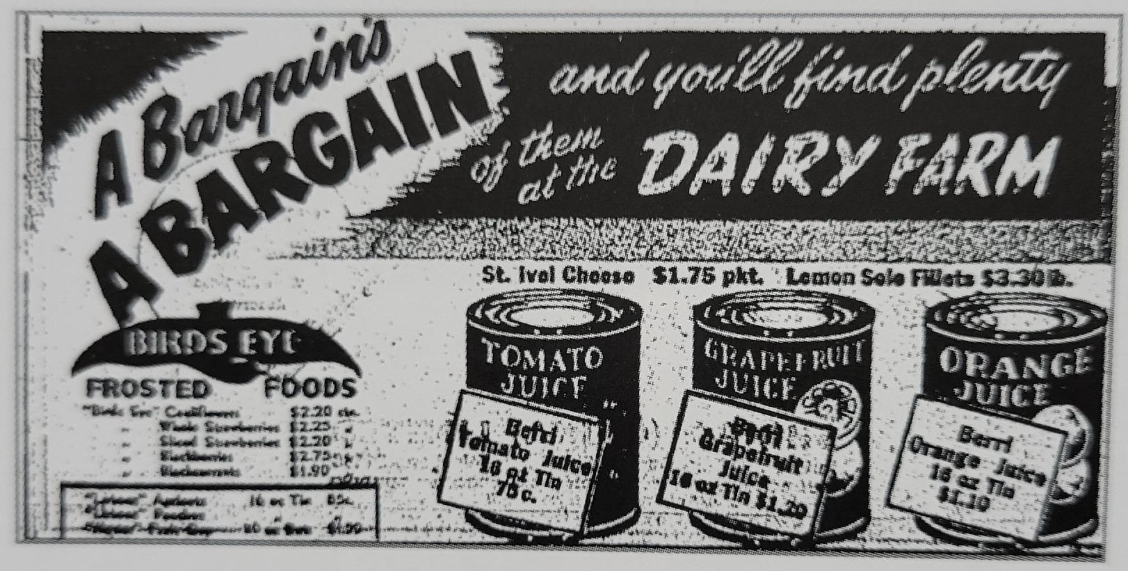 在本地和內地罐頭進入市場之前,香港主要銷售外國罐頭,早年的先施和永安百貨,以及域多利皇后街的辦館都有進口罐頭零售。圖為1951年的牛奶公司罐頭廣告。(圖片來源:《辦館街印記:香港故事– 罐頭、洋酒、雜貨今昔》)