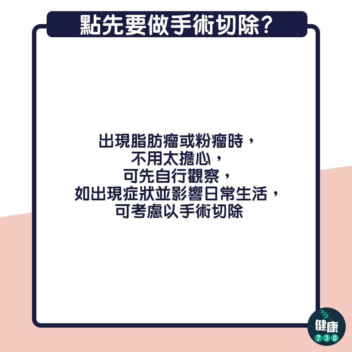 粉瘤與脂肪瘤分別,手術切除與否評估(am730製圖)