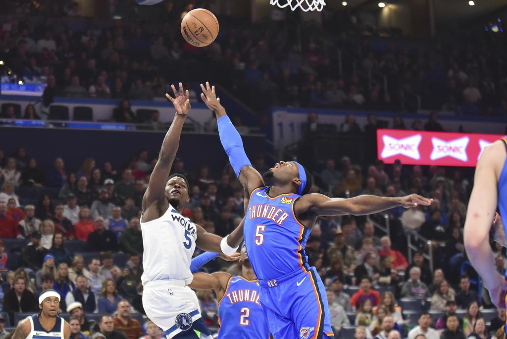 雷霆129:106木狼。(美聯社)