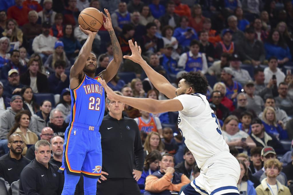 雷霆129:106木狼。(美聯社)