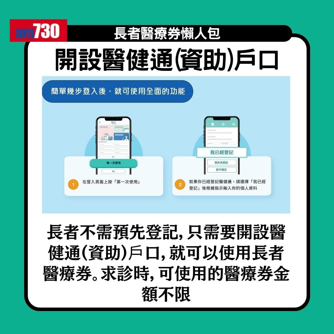 長者醫療券懶人包|一文睇清申請資格、申請方法、機構地點及收費(am730製圖)