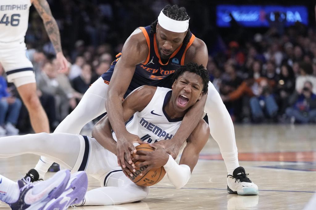 紐約人以123:113擊敗灰熊。(美聯社)