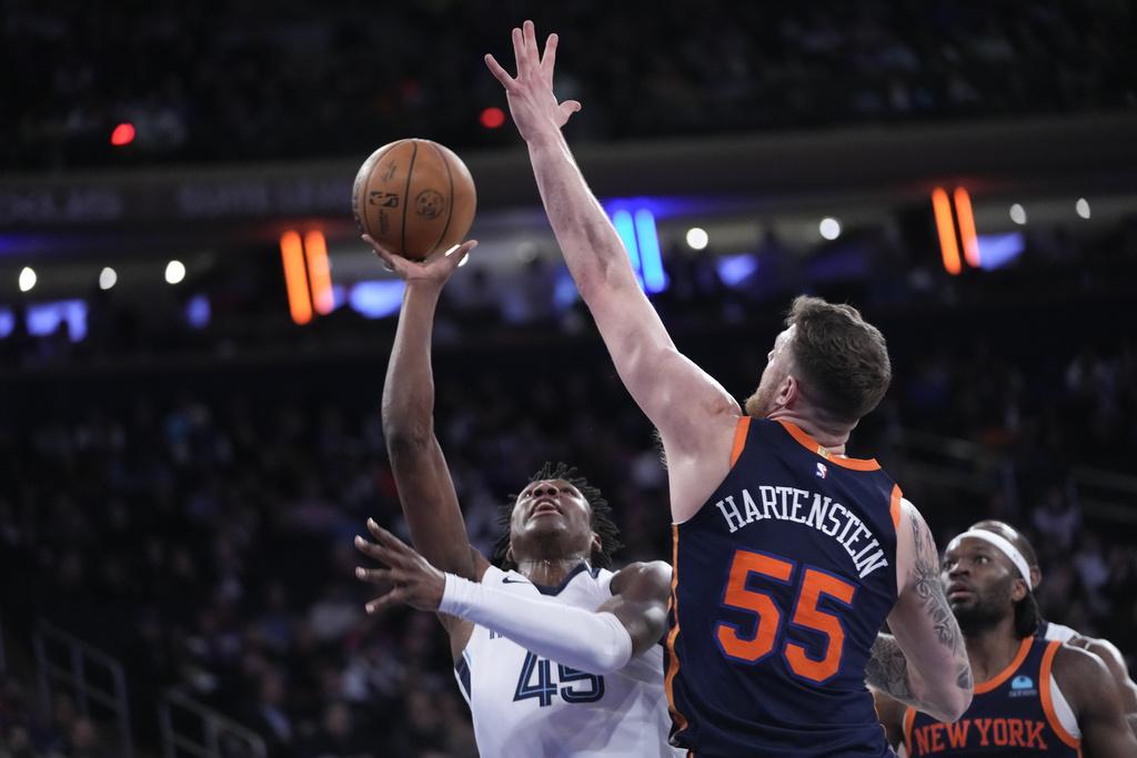 紐約人以123:113擊敗灰熊。(美聯社)