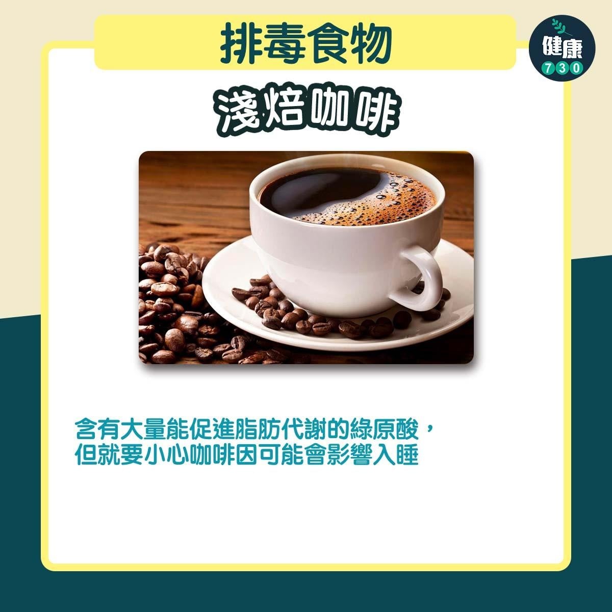 排毒食物|淺焙咖啡(am730製圖)