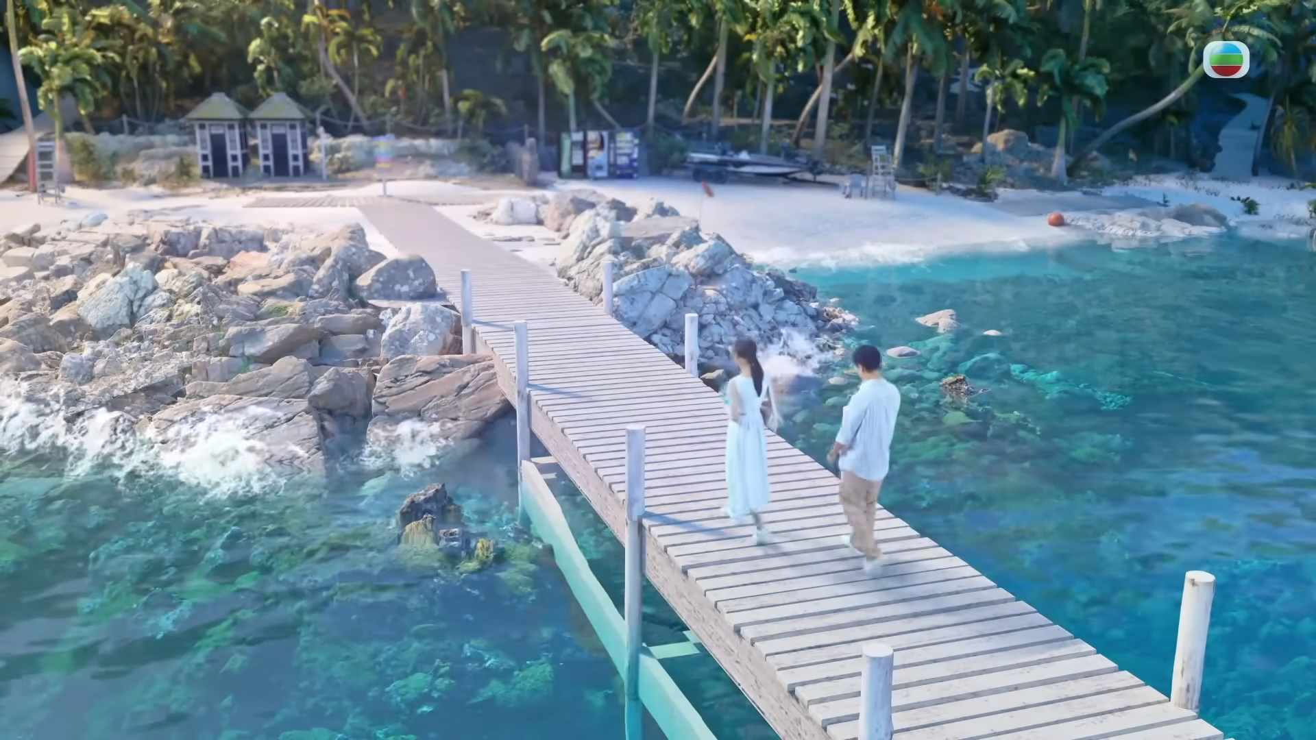 林夏薇跟方力申在島上的場口,全是綠幕拍攝。