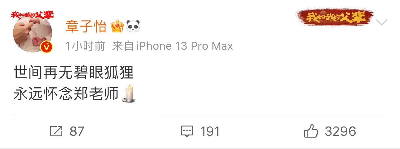 章子怡悼念《臥虎藏龍》昔日拍檔鄭佩佩。