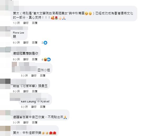 網民大讚葉劉美麗,亦有人說網民:靚過《花樣年華》張曼玉。(葉劉淑儀fb截圖)