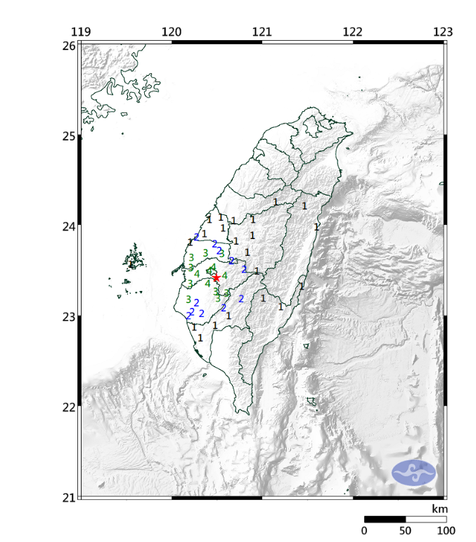 其中一次地震達4.9級,周邊多區均有震感。(互聯網)