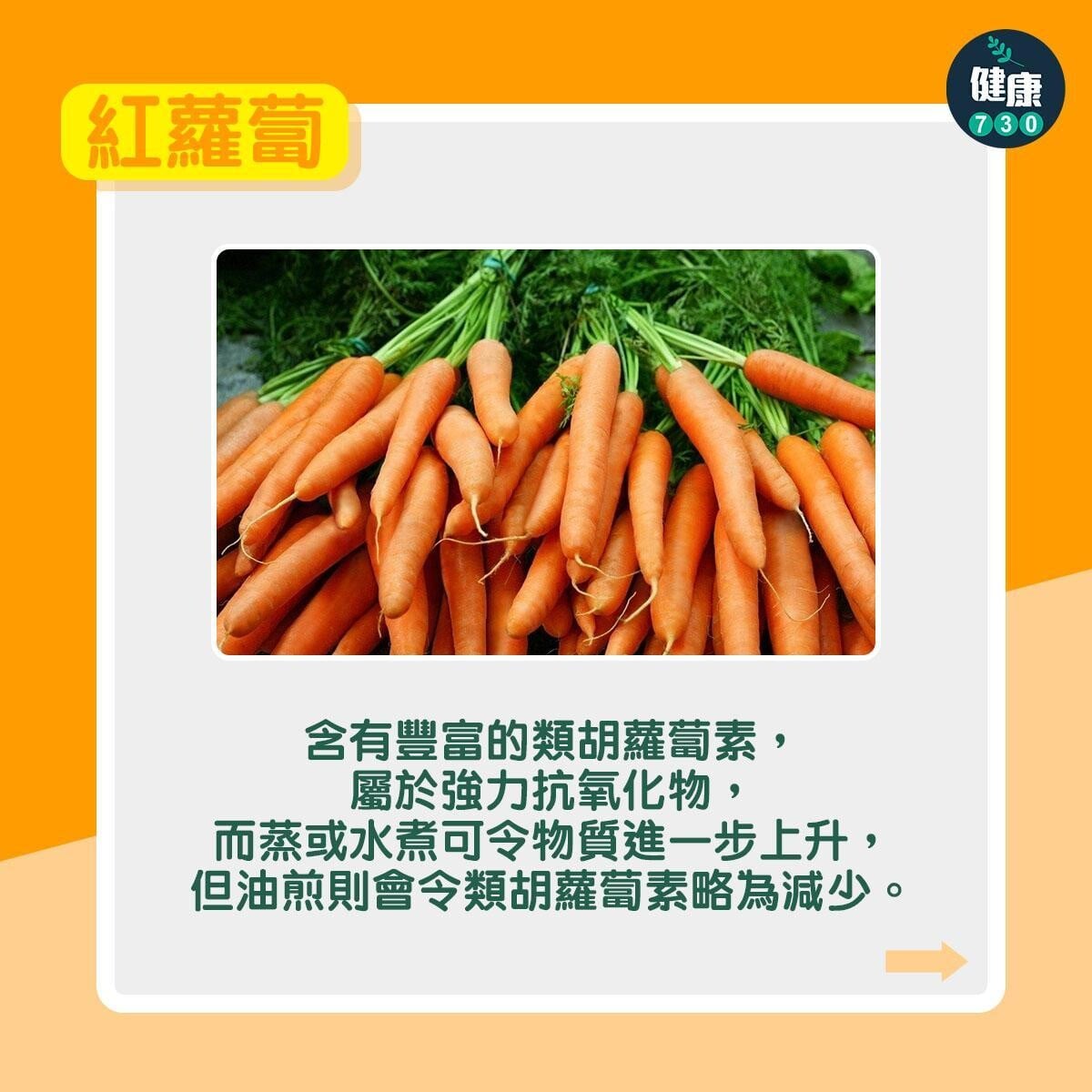 5種蔬菜煮熟才更有營養|紅蘿蔔(am730製圖)