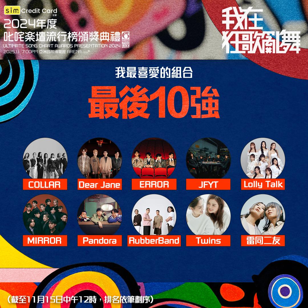「叱咤樂壇我最喜愛的組合」10強