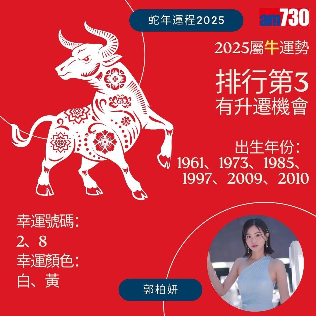 七師傅2025|蛇年12生肖運程排行榜 - 牛排行第3