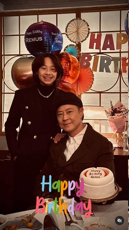 傑仔與姪仔合照。