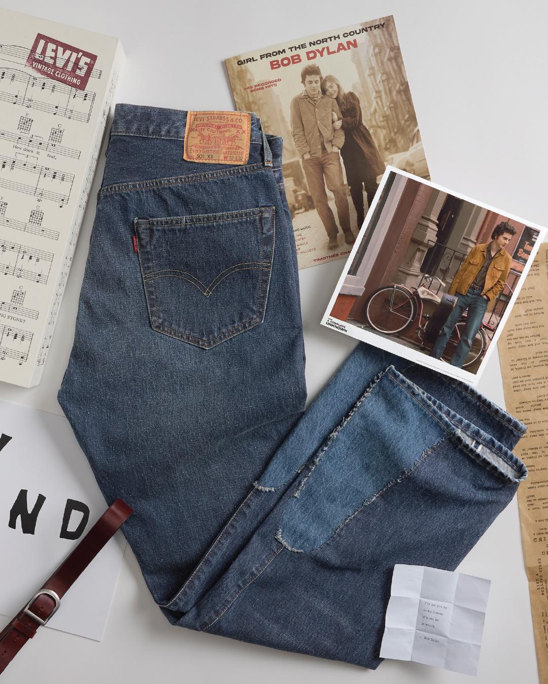 Levi's ® Vintage Clothing 1955 501牛仔褲，連 D型皮帶boxset。$3,999