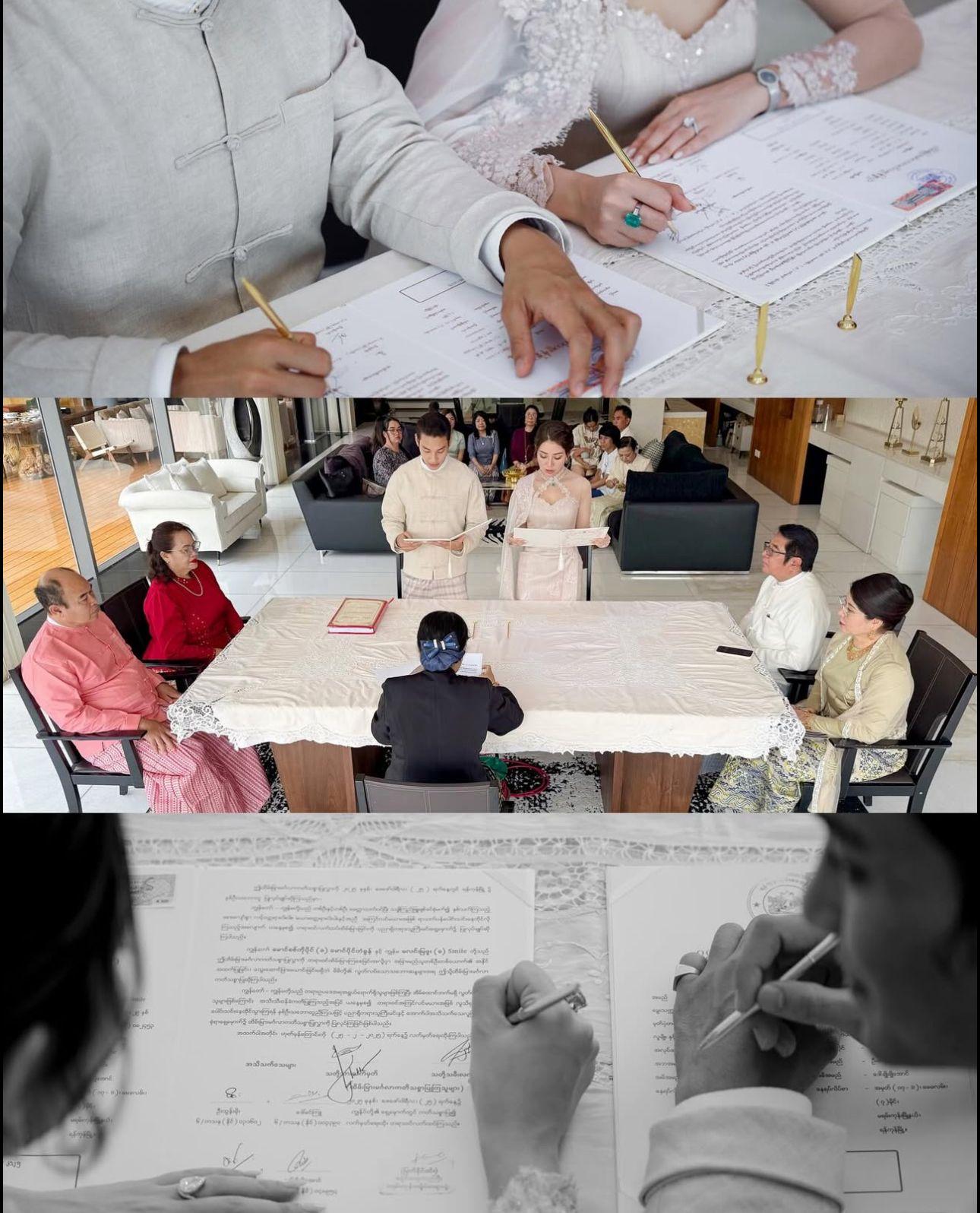 Paing Takhon興奮分享兩人的結婚儀式。