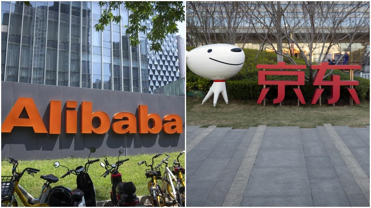 特朗普再取消中港小額包裹豁免關稅,阿里巴巴及京東半日急插。(資料圖片)