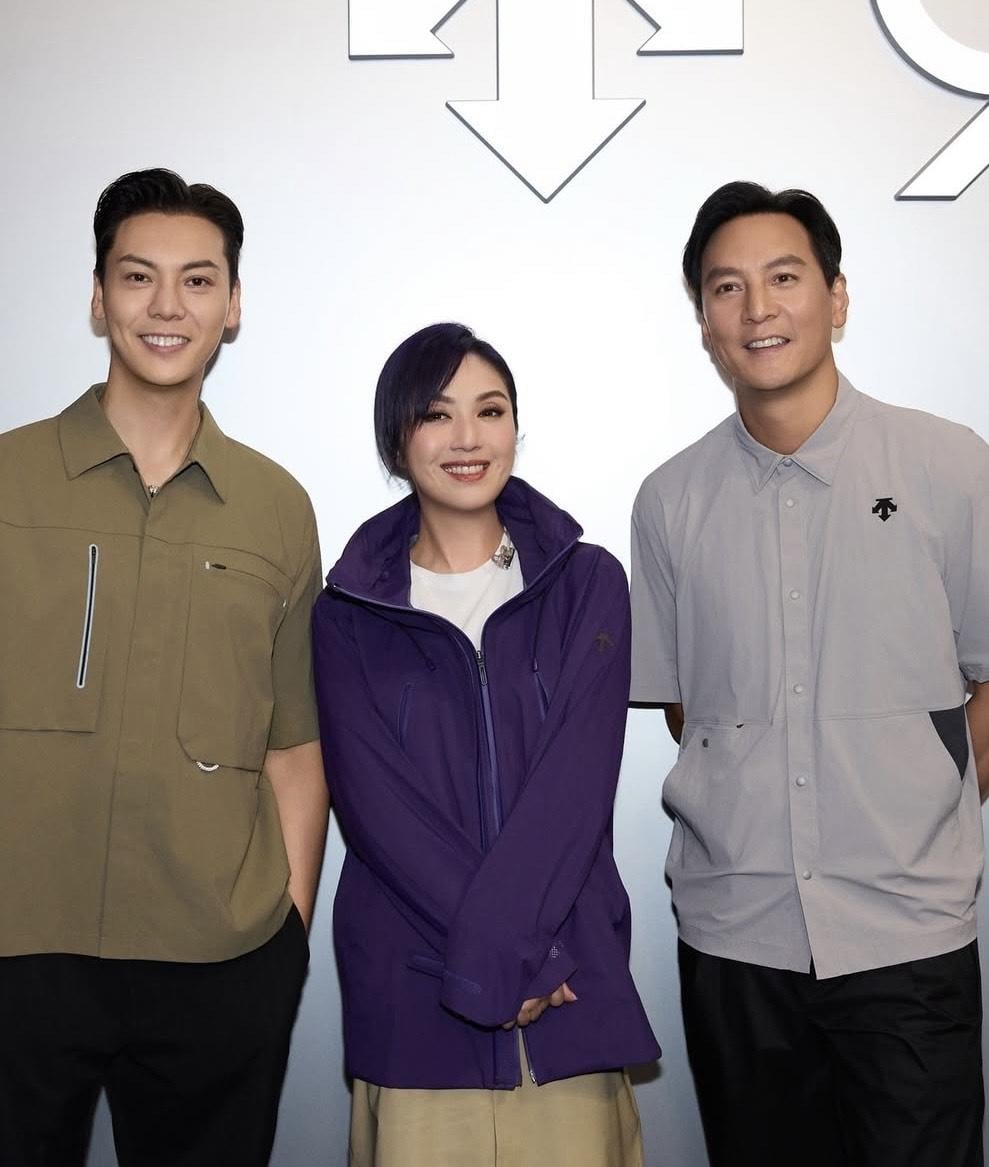 陳偉霆、楊千嬅和吳彥祖齊齊現身內地服裝品牌活動。