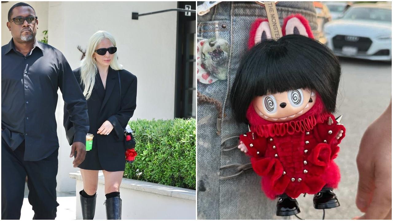 Lady Gaga帶自己造型「LABUBU」出街被捕獲,網民發揮創意稱為「GABUBU」。(網上圖片)