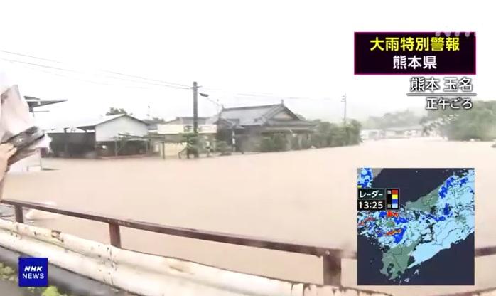 熊本縣玉名市水淹情況。(互聯網)