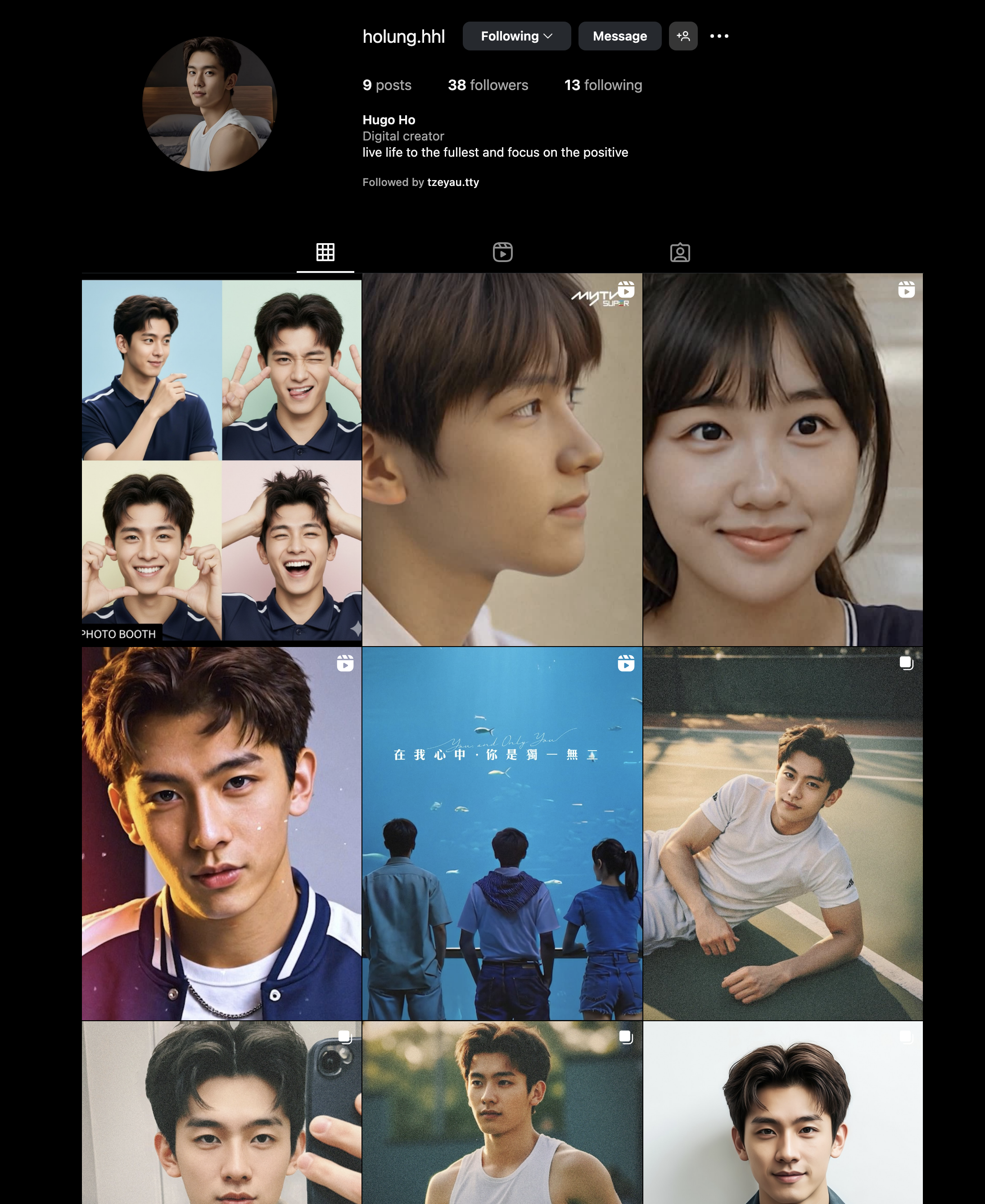 Hugo亦有開設個人Instagram帳號。