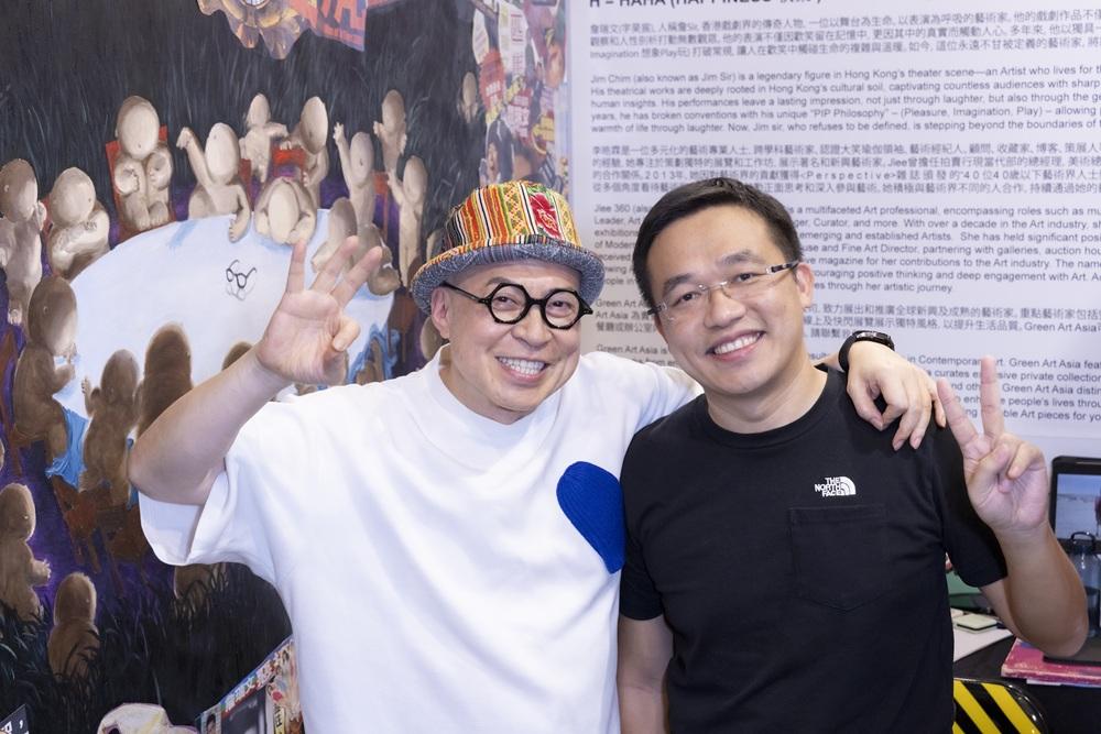 詹Sir與著名藝術家、「光頭仔之父」梁賀。