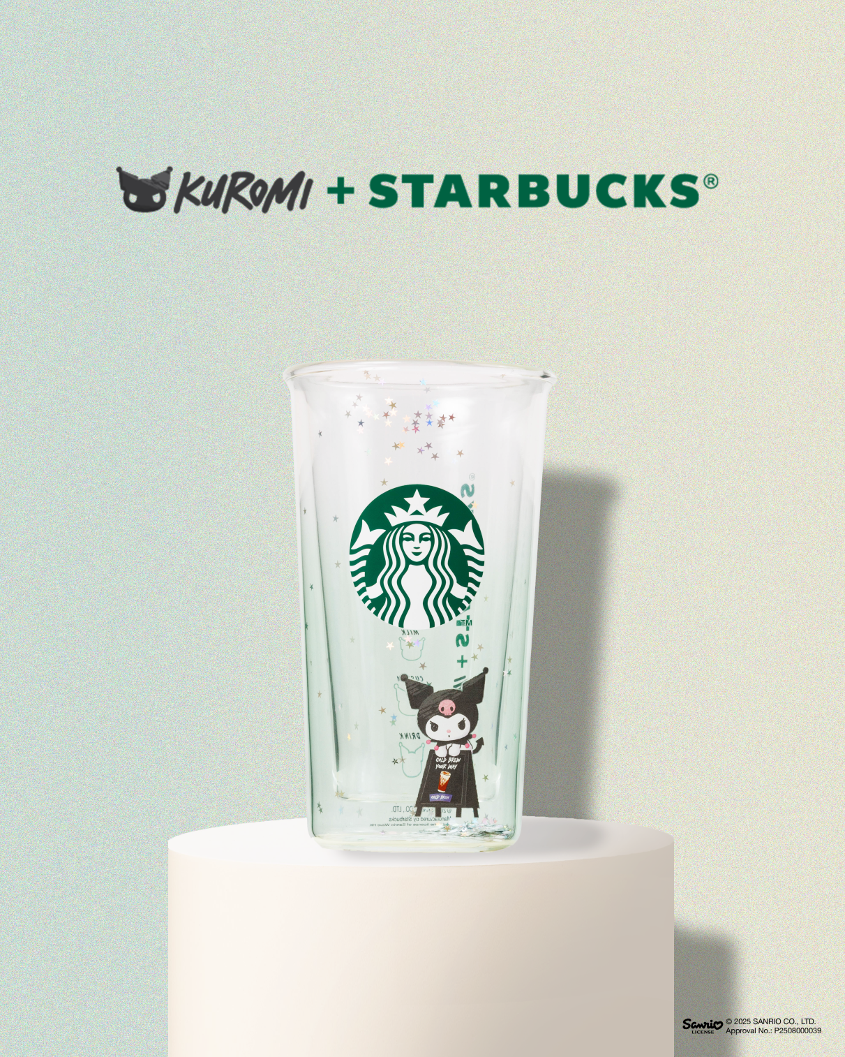 KUROMI + Starbucks 12oz 雙層綠色玻璃杯