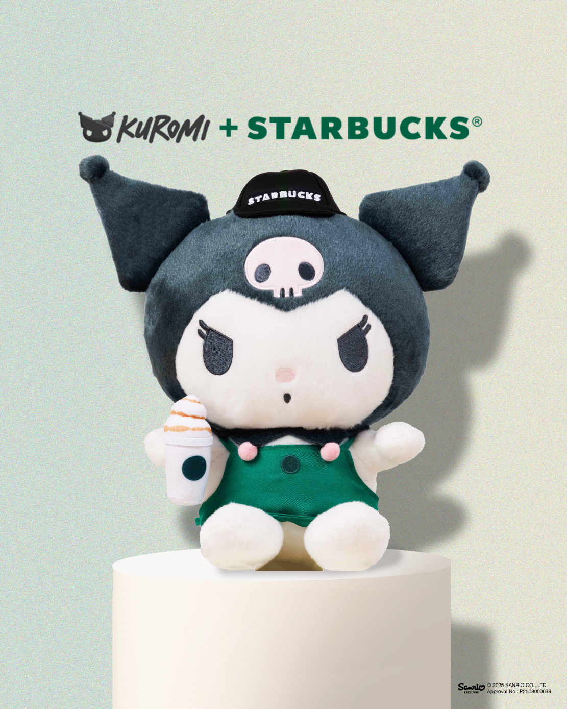 KUROMI + Starbucks 咖啡師造型毛公仔 (大)