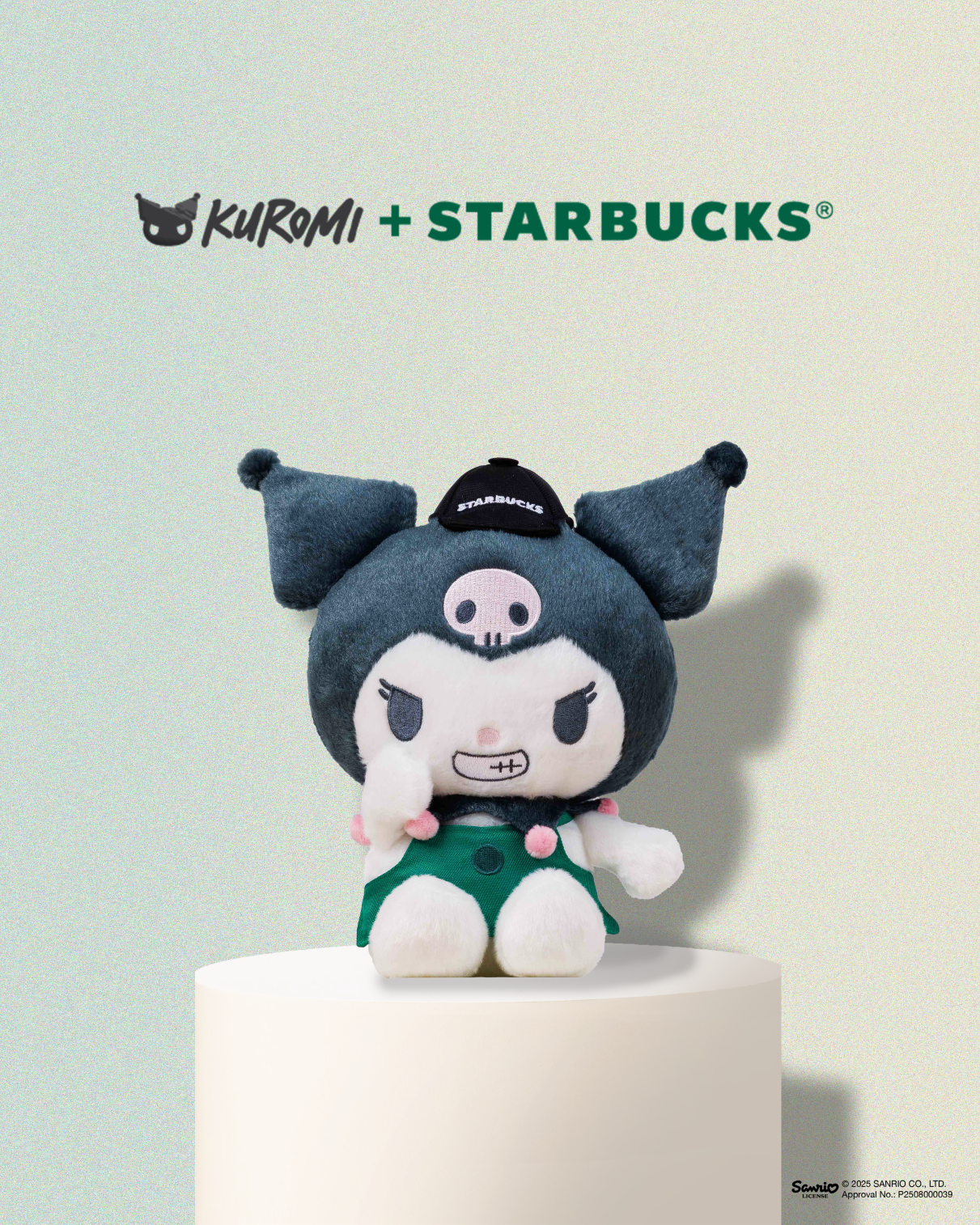 KUROMI + Starbucks 咖啡師造型毛公仔 (中)