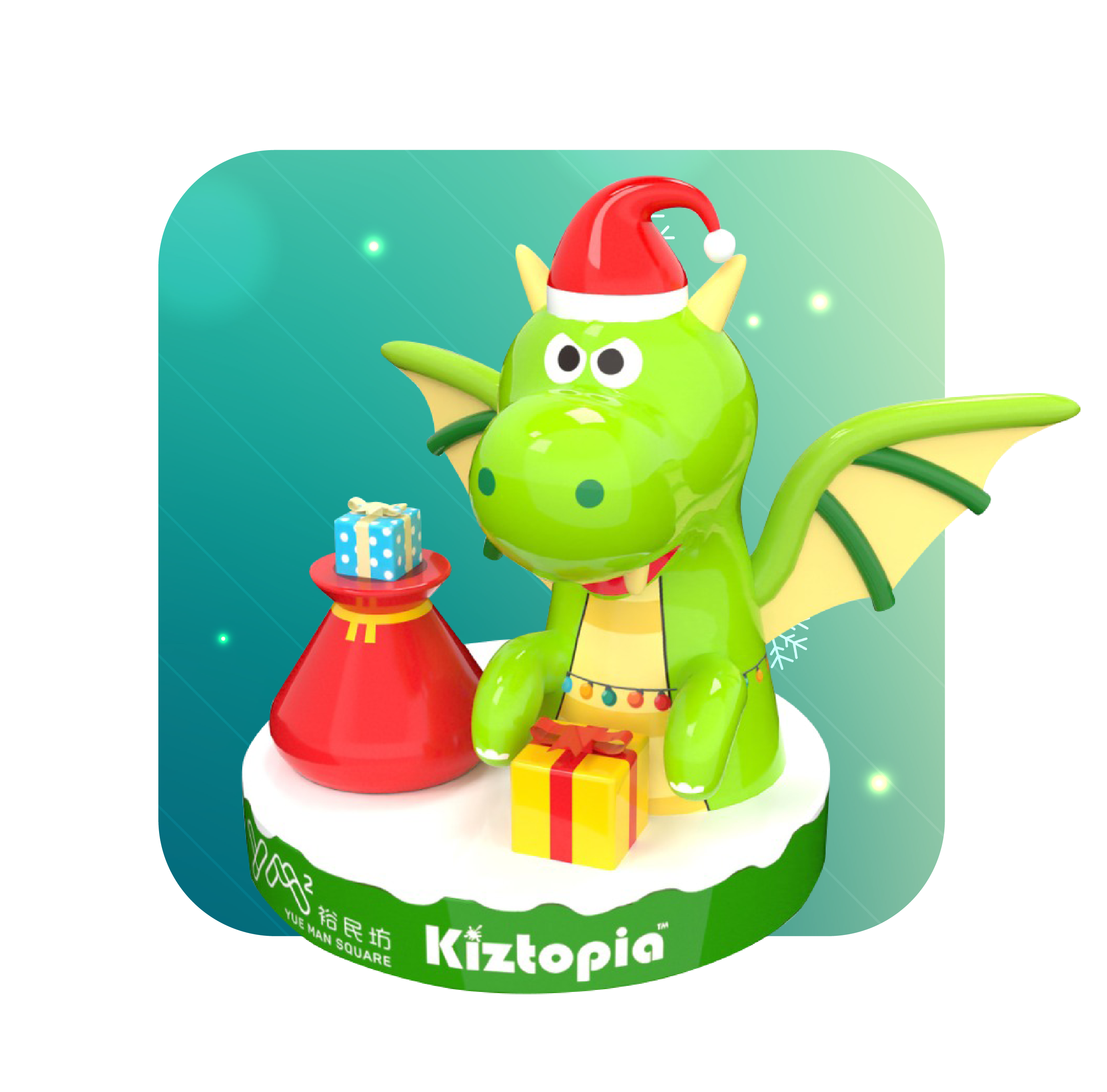 觀塘YM²裕民坊《薑餅人奇幻聖誕村》3.5米高恐龍Drago