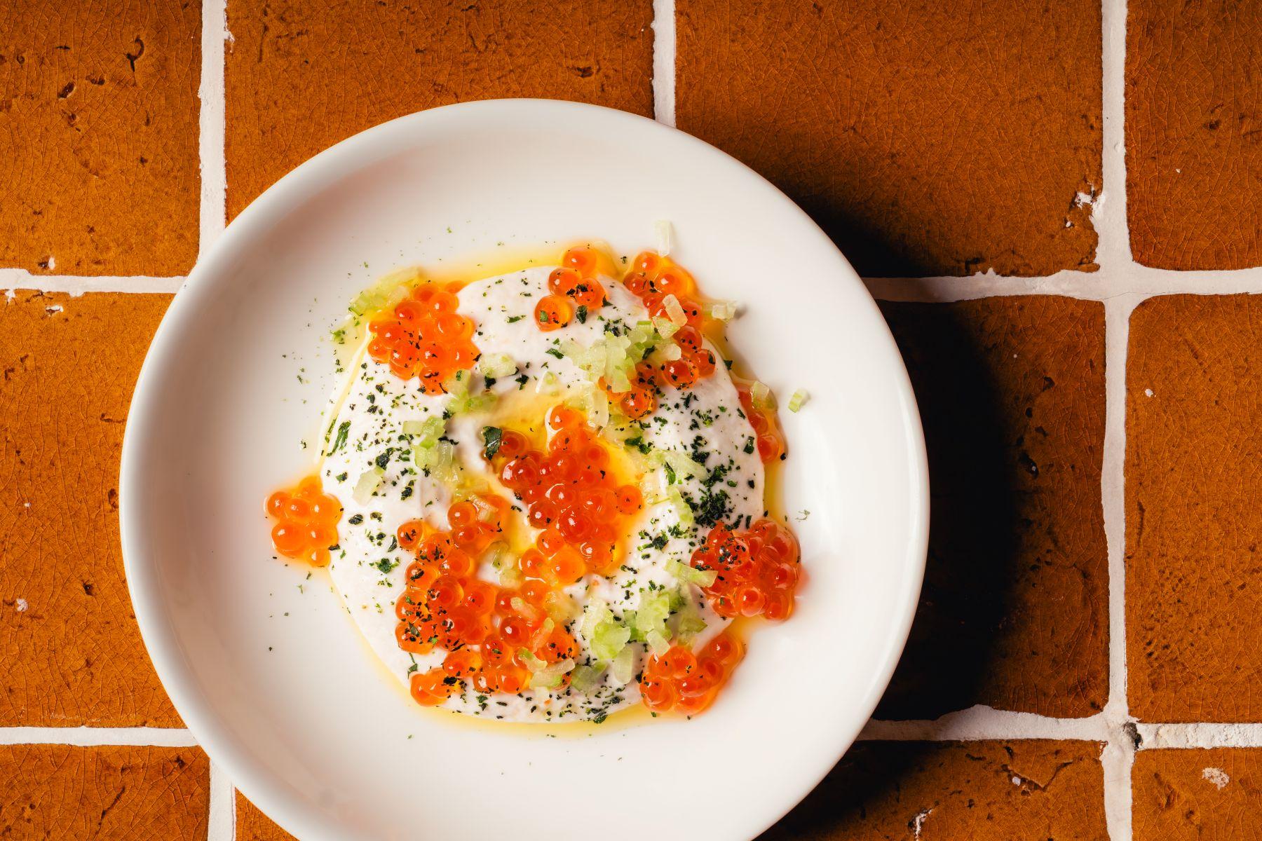 鯖魚蓉鹽漬魚子醬($78)