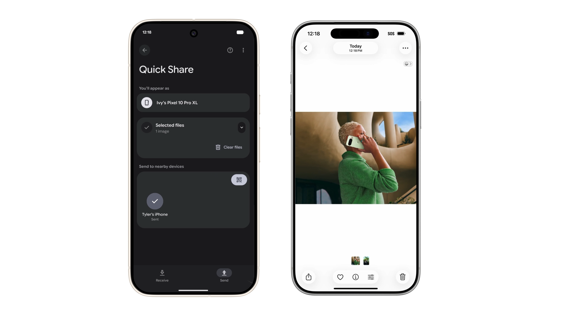 Android Quick Share功能可顯示iPhone用戶。
