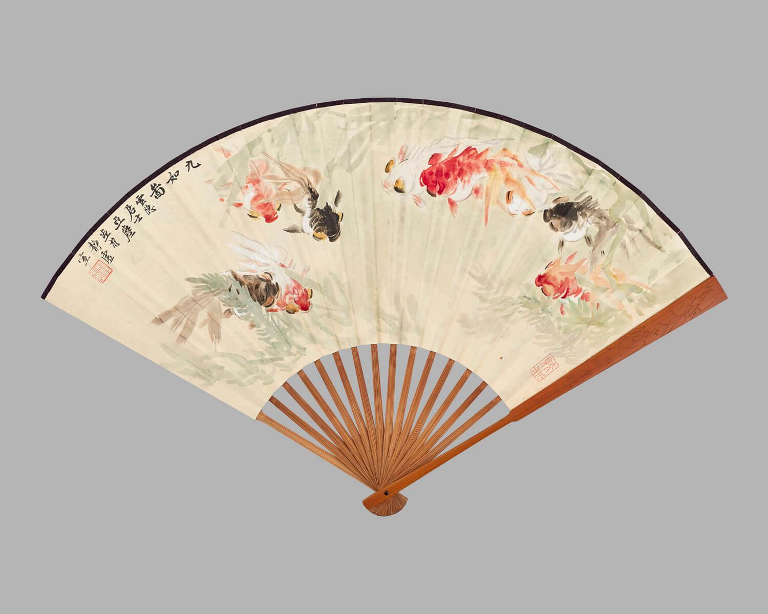 汪亞塵作品《九如圖》。.