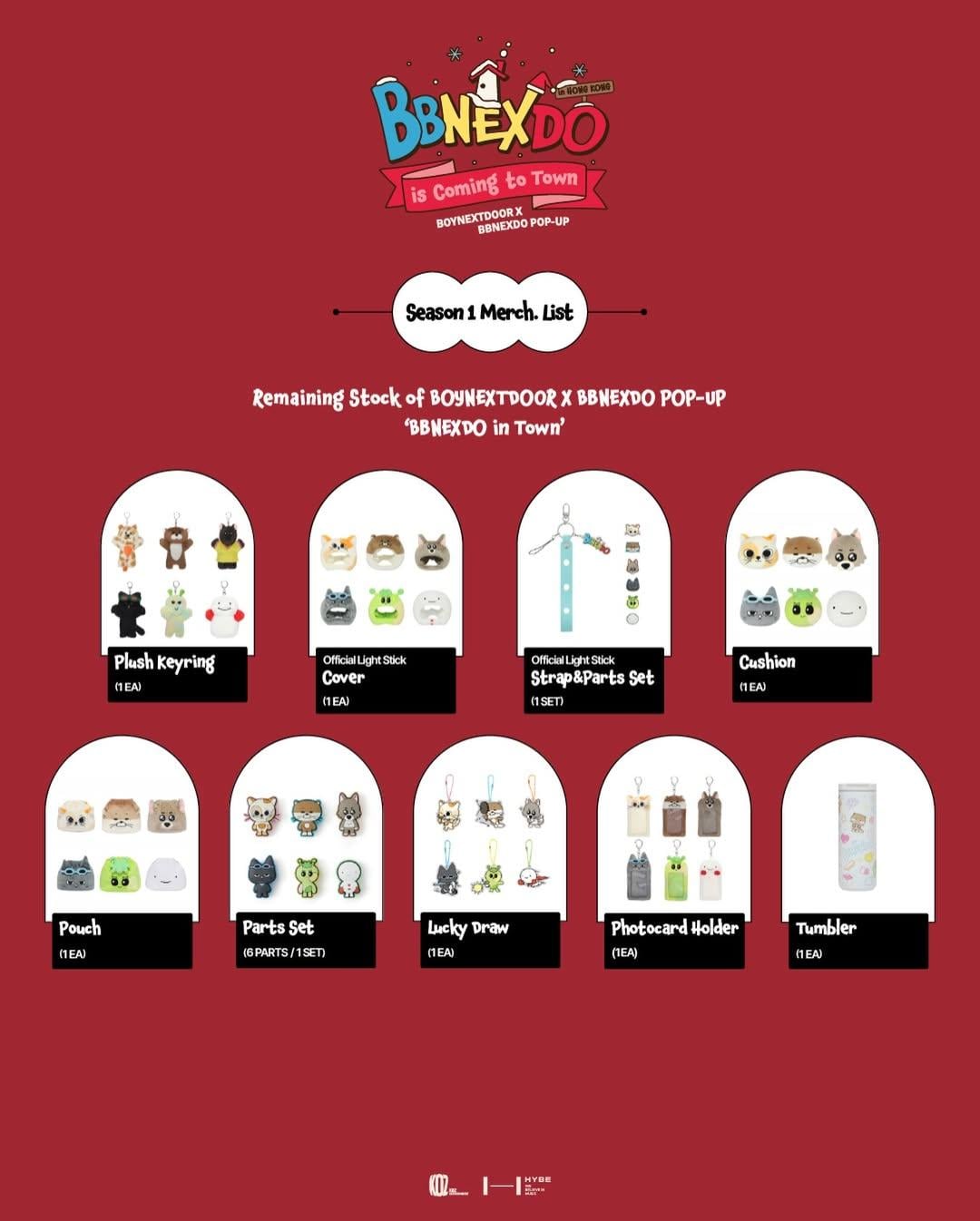 《BBNEXDO is Coming to Town》商品一覽