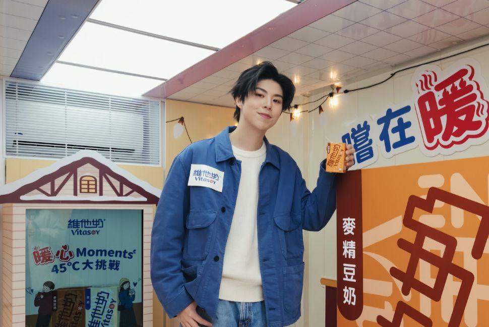 朱柏熹(朱Mic) 出席飲品品牌活動。