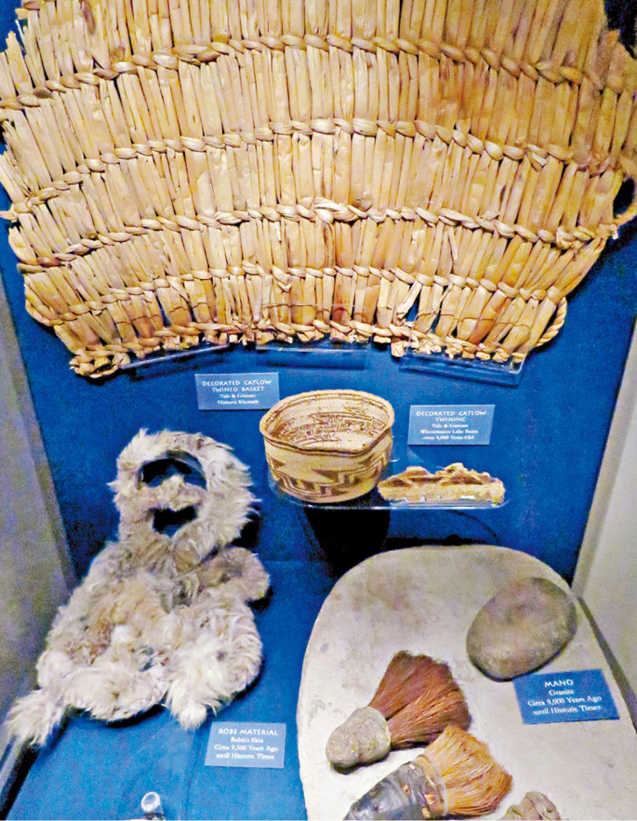 內華達州博物館展示的印第安土著遺物。